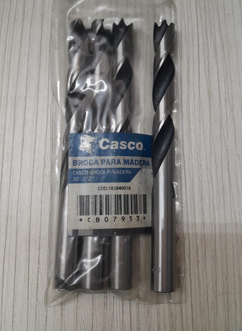 BROCA ECONOMICA CASCO P/MADERA DE 1/2 X UND.